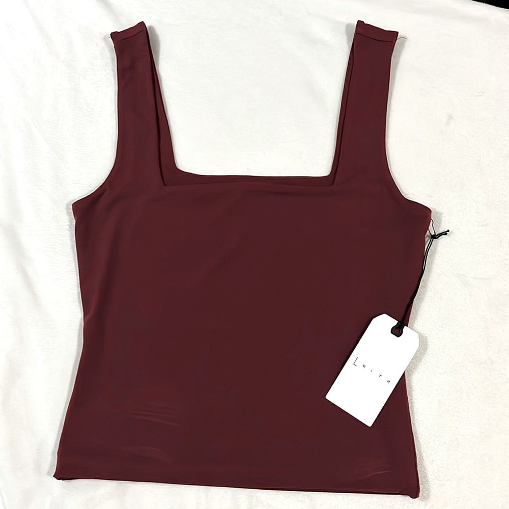 NWT Leith square neck tank top